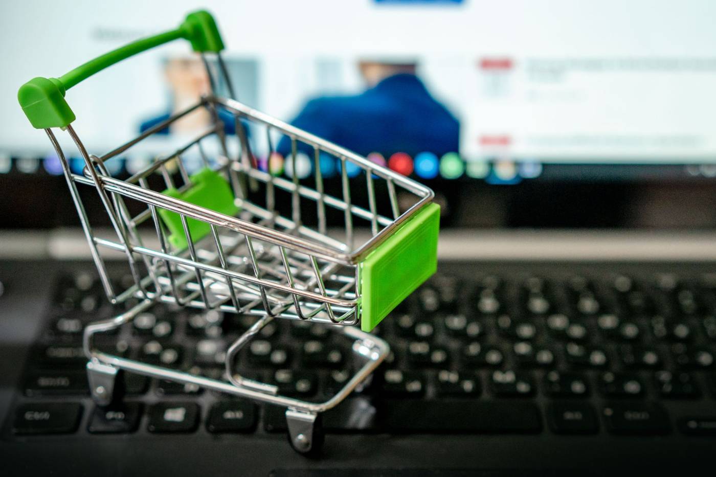 Online shopping cart computer screen