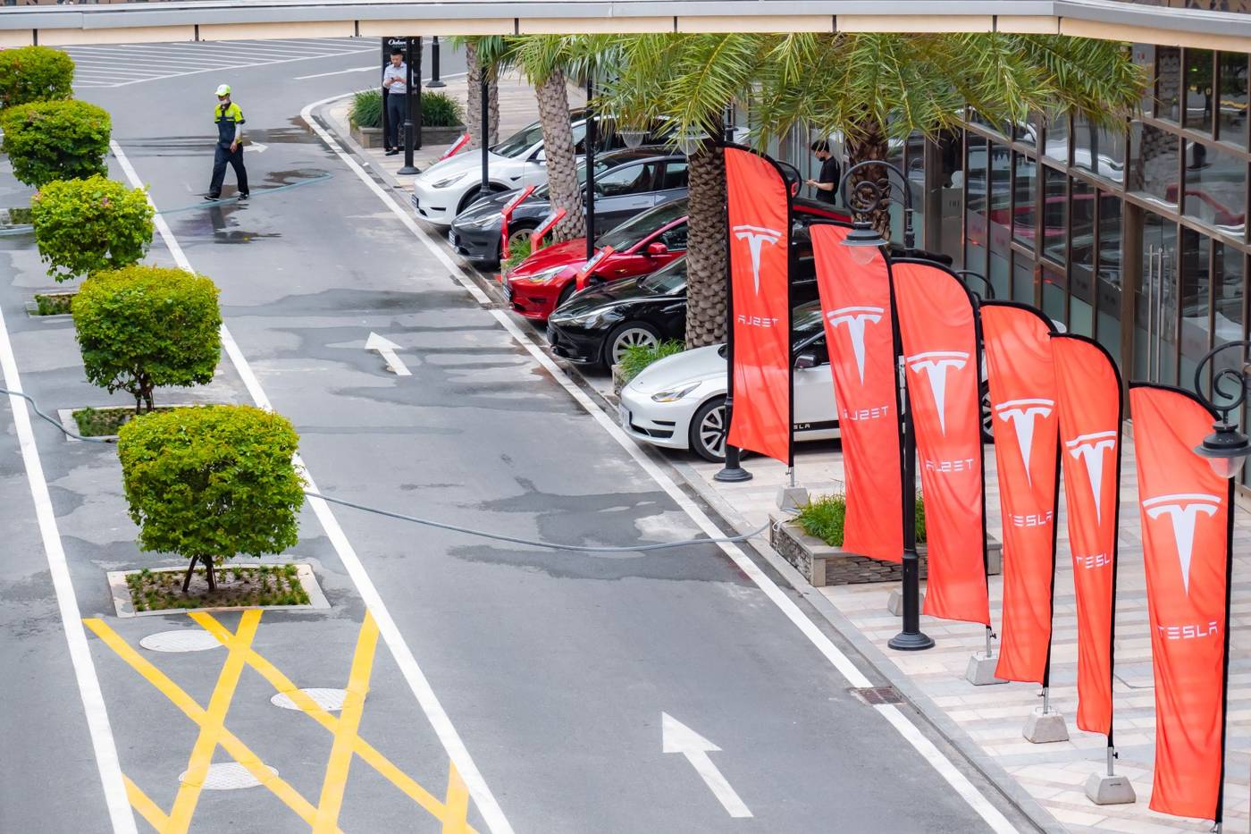 Tesla electric vehicle showroom