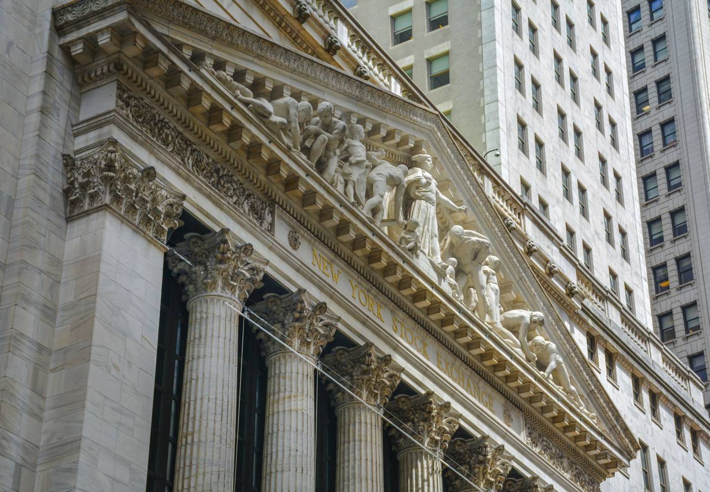 Wall street stock exchange building